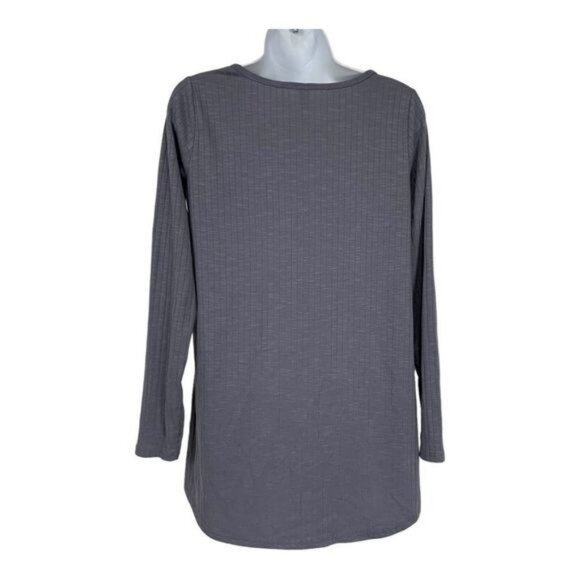 LuLaRoe Womens Grey Long Sleeve Ribbed Top Size XS - Picture 3 of 5